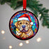 Shar Pei in Santa Hat Suncatcher Decoration